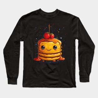 Sweet Stack Delight - Cute Breakfast Waffles wit Syrup Long Sleeve T-Shirt